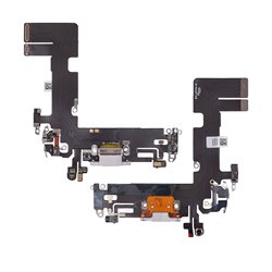 Шлейф для Apple iPhone 13, конектора зарядки, білий, з мікрофоном, High quality