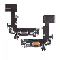 Шлейф для Apple iPhone 13, конектора зарядки, зелений, з мікрофоном, High quality