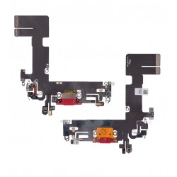 Шлейф для Apple iPhone 13, конектора зарядки, червоний, з мікрофоном, High quality