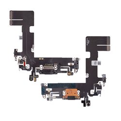 Шлейф для Apple iPhone 13, конектора зарядки, чорний, з мікрофоном, High quality