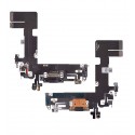 Шлейф для Apple iPhone 13, конектора зарядки, чорний, з мікрофоном, High quality