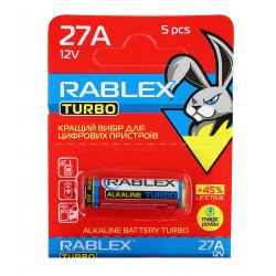 Батарейка A27 Rablex (для автосигналізації) 1 шт Батарейка A27 Rablex (для автосигналізації) 1 шт