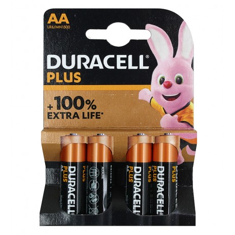Батарейка Duracell LR06, AA, пальчикова, 4 шт