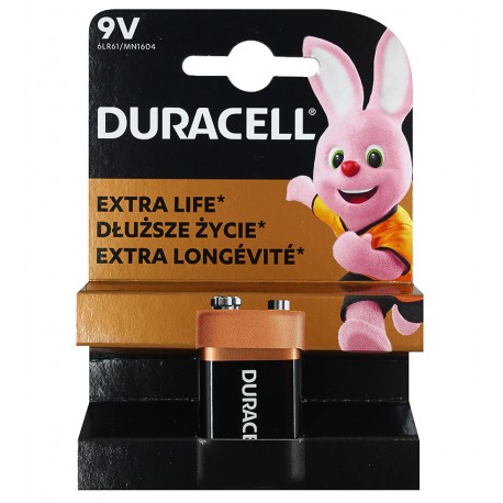 Батарейка Duracell 6F22, крона, 9V, сольова, 1 шт Батарейка Duracell 6F22, крона, 9V, сольова, 1 шт