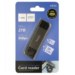 Карт-Ридер Hoco HB39 USB 3.0 - Type-C, SD - TF, серый Карт-Ридер Hoco HB39 USB 3.0 - Type-C, SD - TF, серый