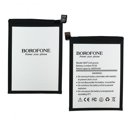 Аккумулятор Borofone PC60 для Motorola Moto G24 Power, Moto G54, Moto G54 Power, Li-ion, 3,91 B, 6000mAh Аккумулятор Borofone PC60 для Motorola Moto G24 Power, Moto G54, Moto G54 Power, Li-ion, 3,91 B, 6000mAh