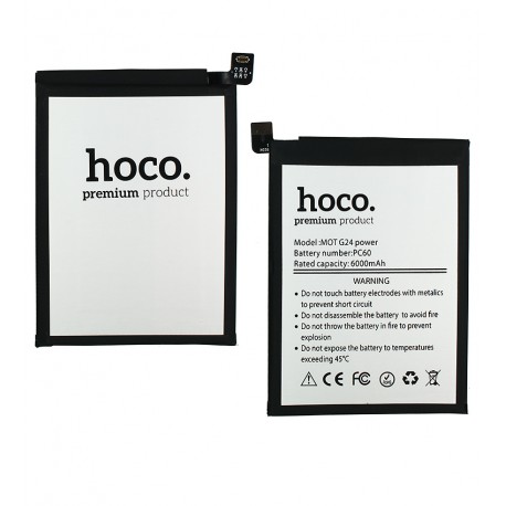 Аккумулятор Hoco PC60 для Motorola Moto G24 Power, Moto G54, Moto G54 Power, Li-ion, 3,91 B, 6000mAh Аккумулятор Hoco PC60 для Motorola Moto G24 Power, Moto G54, Moto G54 Power, Li-ion, 3,91 B, 6000mAh