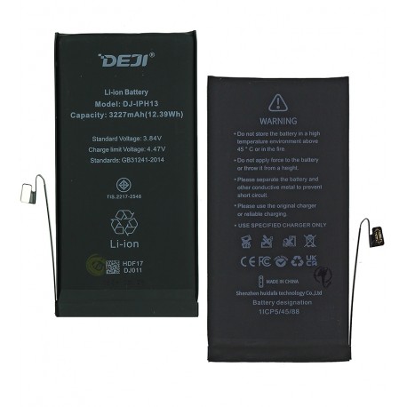 Аккумулятор Deji для Apple iPhone 13, Li-ion, 3,84 B, 3227 мАч, Original IC Аккумулятор Deji для Apple iPhone 13, Li-ion, 3,84 B, 3227 мАч, Original IC