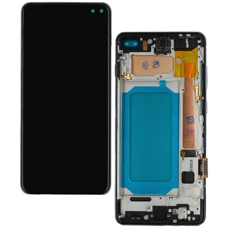 Дисплей для Samsung G975 Galaxy S10 Plus, чорний, з сірою рамкою, високої якості, (TFT)