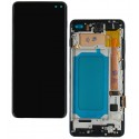 Дисплей для Samsung G975 Galaxy S10 Plus, чорний, з сірою рамкою, високої якості, (TFT)