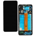 Дисплей для Samsung M127 Galaxy M12, черный, с сенсорным экраном, с рамкой, (Box), M127F_REV0.1