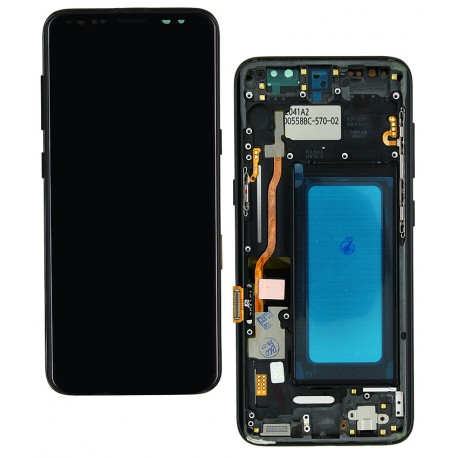 Дисплей для Samsung G950F Galaxy S8, чорний, з рамкою, з сенсорним екраном (дисплейний модуль), China quality, (TFT)