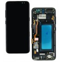 Дисплей для Samsung G950F Galaxy S8, чорний, з рамкою, з сенсорним екраном (дисплейний модуль), China quality, (TFT)