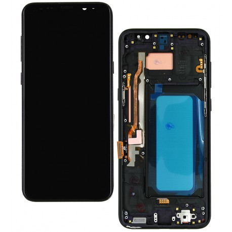 Дисплей для Samsung G955 Galaxy S8 Plus, чорний, з сенсорним екраном (дисплейний модуль), з рамкою, China quality, (TFT)