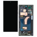 Дисплей для Samsung S908 Galaxy S22 Ultra, чорний, з рамкою, China quality, (TFT)