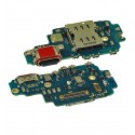 Шлейф для Samsung S908 Galaxy S22 Ultra 5G, коннектора зарядки, микрофона, Sim коннектора, High Quality, (плата зарядки)