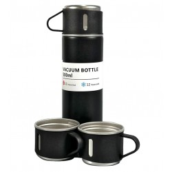 Термос Vacuum Flask Set ART-0577 с 3 чашками, 500ml (Черный)