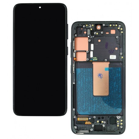 Дисплей Samsung S911 Galaxy S23, чорний, з рамкою, High quality, (TFT)