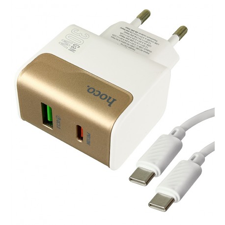 Зарядное устройство Hoco CS73A, USB, Type-C PD30Вт QC3.0, с Type-C - Type-C кабелем, белое Зарядное устройство Hoco CS73A, USB, Type-C PD30Вт QC3.0, с Type-C - Type-C кабелем, белое