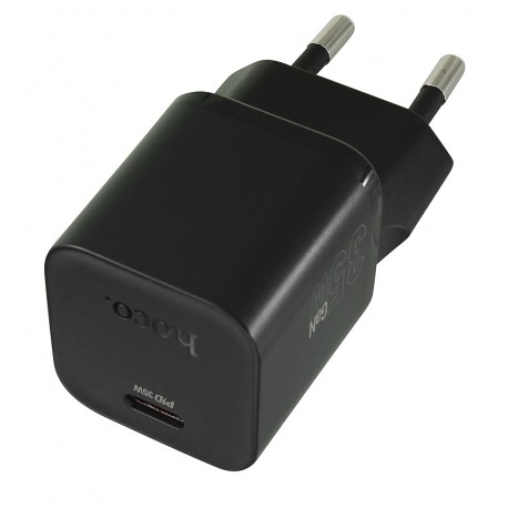 Зарядное устройство Hoco N66, Type-C PD35Вт, с Type-C - Type-C кабелем, черное Зарядное устройство Hoco N66, Type-C PD35Вт, с Type-C - Type-C кабелем, черное