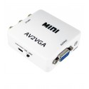 Перехідник конвертер MINI, AV в VGA (гн.AV (IN)- VGA (OUT)), білий