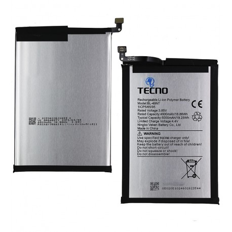 Аккумулятор BL-49NT для Tecno Pop 7 (BF6), Spark Go (2023) (BF7), Spark Go (2024) (BG6), Li-Polymer, 3,85 B, 5000 мАч, Original (PRC)