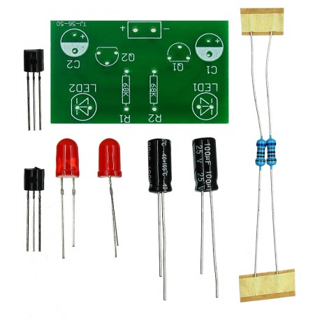 DIY конструктор "Зроби сам" світловий ефект мультивібратор-мигалка, 2 світлодіоди, TJ-56-50