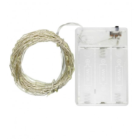 Светодиодная гирлянда Xmas Капля росы 10m на медной проволоке Белый от батареек