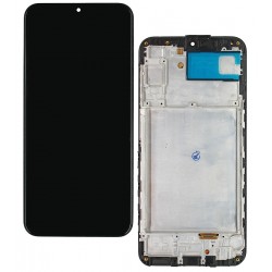 Дисплей для Samsung A245 Galaxy A24, чорний, з рамкою, копія, (TFT)