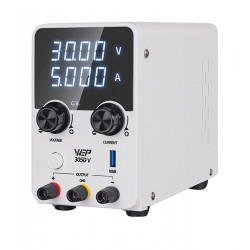Лабораторный блок питания WEP 305D-V, 30V, 5A, импульсный, цифровая индикация, USB QC 5V-12V, 20W Лабораторный блок питания WEP 305D-V, 30V, 5A, импульсный, цифровая индикация, USB QC 5V-12V, 20W