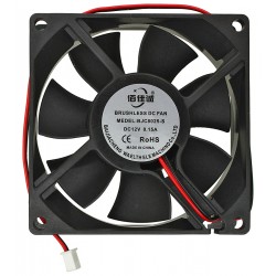 Вентилятор 80 х 80 х 25мм 12V BJC8025-S (2 провода) 0.15A подшипник скольжения Вентилятор 80 х 80 х 25мм 12V BJC8025-S (2 провода) 0.15A подшипник скольжения