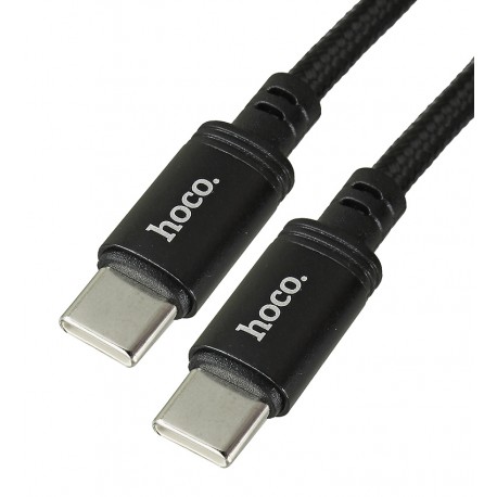 Кабель Type-C - Type-C, Hoco X91, PD 60W, круглий, 3 метри, в тканинному обплетенні, чорний