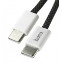 Кабель Type-C - Type-C, Hoco X104, PD 60W, 3А, 2 метра, в тканевой оплетке, черный