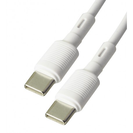 Кабель Type-C - Type-C, Hoco X83, PD 60W, силиконовый, белый