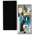 Дисплей для Samsung N970F Galaxy Note 10, сріблястий, з сенсорним екраном, з рамкою, China Quality, (TFT)