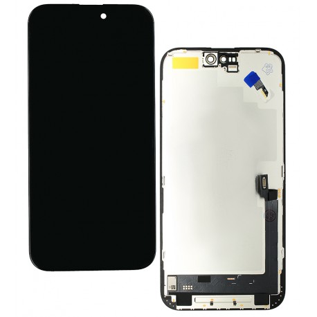 Дисплей для Apple iPhone 16 Plus, чорний, з рамкою, High Quality, DD-OLED