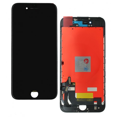 Дисплей для Apple iPhone 7, черный, с рамкой, оригинал (переклеенное стекло), уценка, не работает 3D Touch