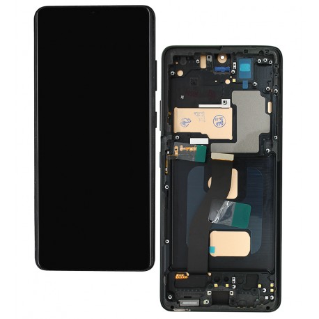 Дисплей для Samsung G998 Galaxy S21 Ultra 5G, чорний, з рамкою, China Quality, (TFT)