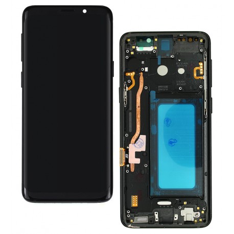 Дисплей для Samsung G960 Galaxy S9, черный, с сенсорным экраном (дисплейный модуль), с рамкой, China Quality (TFT)