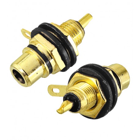 Гнездо RCA монтажное, корпус металл, gold, черное Гнездо RCA монтажное, корпус металл, gold, черное