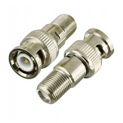 Переходник штекер BNC - гнездо F, латунь, HQ