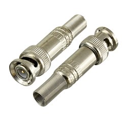 Штекер BNC під кабель, з пружиною, під гвинт, латунь