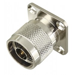 Штекер N монтажний фланець 17,5х17,5 мм, латунь