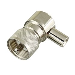 Штекер UHF накрутка під кабель RG-58, кутовий, латунь