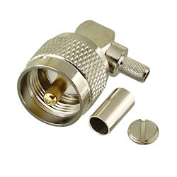 Штекер UHF обтискний під кабель RG-58, кутовий, латунь