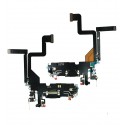 Шлейф для iPhone 14 Pro, коннектора зарядки, черный, с микрофоном, з компонентами, Original (PRC)