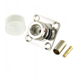 Гніздо N фланець, обтискне під кабель RG-58, латунь