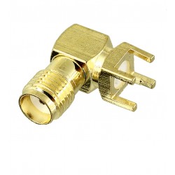Гніздо SMA на плату, кутове, латунь