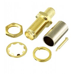 Гніздо PR-SMA (реверсне) обтискне під кабель RG-58, латунь