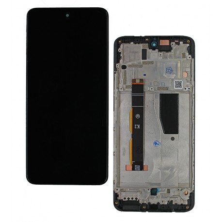 Дисплей для Motorola Moto G84, чорний, з рамкою, оригінал (PRC), XT2347